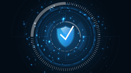 Padlock Security cyber digital concept Abstract technology background protect system