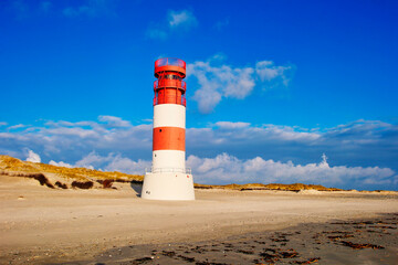 Lighthouse at Helgoland Düne, Schleswig-Holstein, Germany, Europe