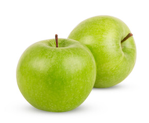 Fresh Green Apples Isolated on White Background with Clipping Path.