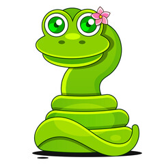 Green funny snake Vector Sign for print, in comics, Fashion