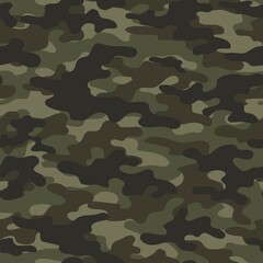 Fototapeta premium Abstract seamless camouflage pattern for printing clothes, fabrics. Army background. Vector design.
