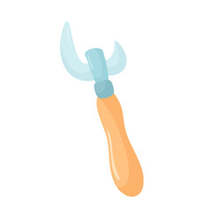 Vector illustration of a can opener in cartoon style. Isolated on white background.

