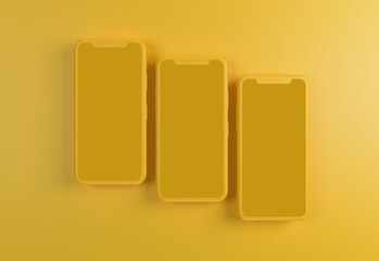 3D mobile realistic render illustration for apps mockup.