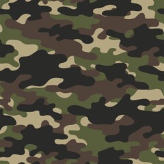 Abstract camouflage seamless pattern for textiles. Army background. Modern design.