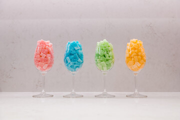 Colorful cannabis edible gummy bear candies