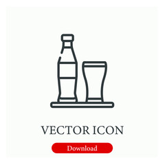 Soda vector icon.  Editable stroke. Linear style sign for use on web design and mobile apps, logo. Symbol illustration. Pixel vector graphics - Vector