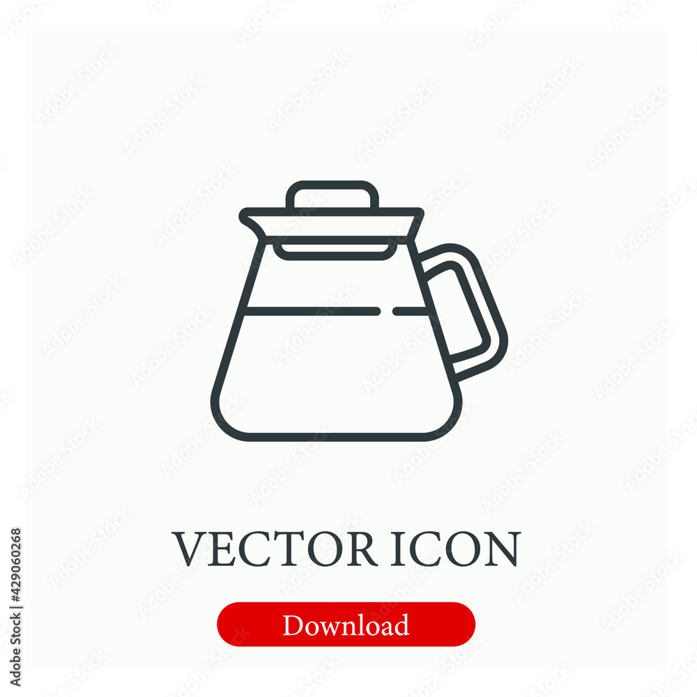 Poster pitcher vector icon. editable stroke. linear style sign for use on web design and mobile apps, logo.