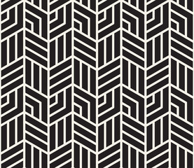 Vector seamless pattern. Repeating abstract background. Black and white geometric lattice design. Modern stylish texture.
