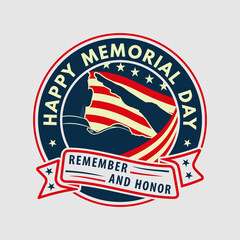 Fototapeta premium Memorial day poster design template. US Army soldiers saluting on American flag background. Vector illustration.