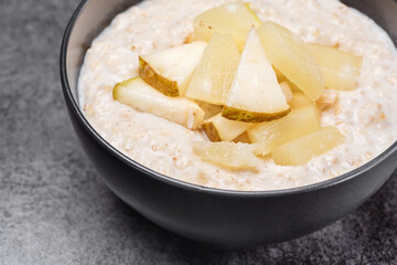 Oat in the black bowl