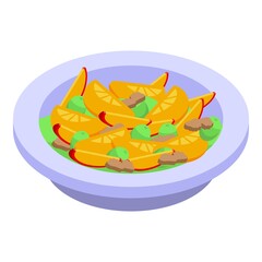 Fresh fruit salad icon. Isometric of Fresh fruit salad vector icon for web design isolated on white background