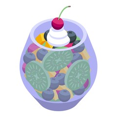 Exotic fruit salad icon. Isometric of Exotic fruit salad vector icon for web design isolated on white background