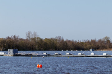installed solar panels on the water.