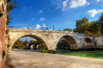 Obraz premium Pons Cestius, Crossing the Tiber, Rome