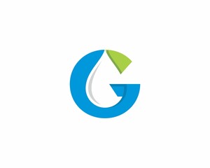 Letter G With Water Drop Logo Vector 001
