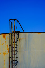 Industrial Ladder Rusty Background Large Water Tank