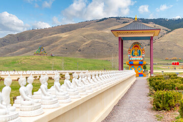A colorful figurine of Yum Chenmo, or Prajnaparamita, the Great Mother in Buddhism culture at the...
