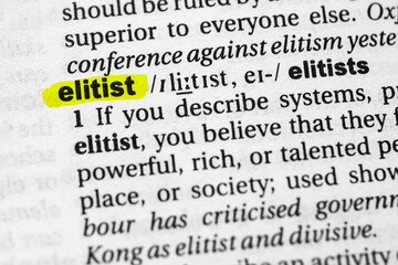 Highlighted word elitist concept and meaning