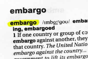 Highlighted word embargo concept and meaning