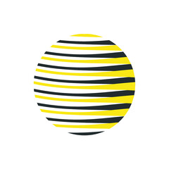 moving sphere with yellow and black colors