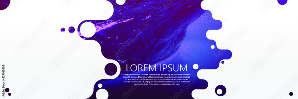 Fototapete set of horizontal web banners with shapes for a photo. universal template for a website with text