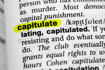 Highlighted word capitulate concept and meaning