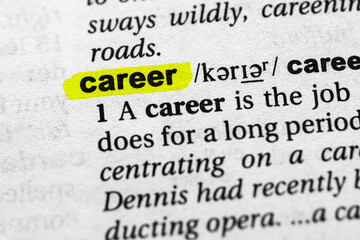 Highlighted word career concept and meaning