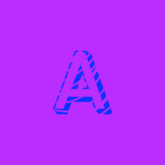 capital letter W, with organic curved lines texture, vector