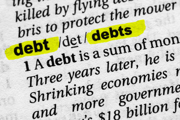 Highlighted word debts concept and meaning