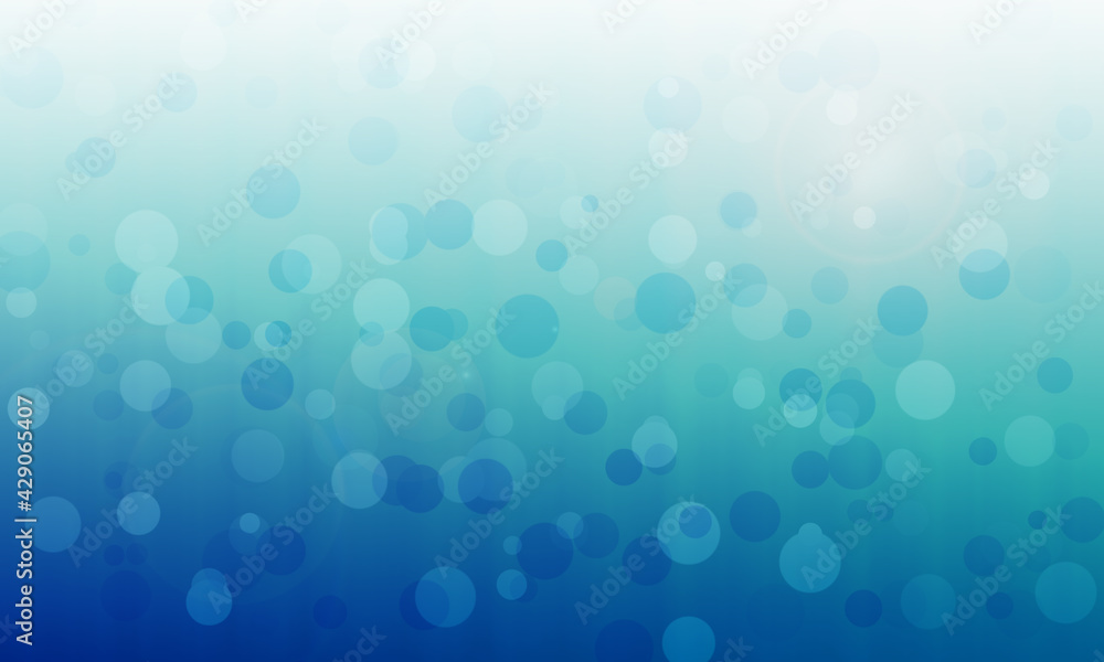 Poster abstract light blue and green background with light bokeh. background for design and business. copy 