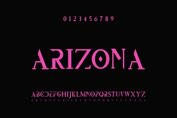 alphabet vintage font, typeface design, red background