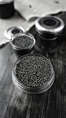Black caviar. Fish delicacy. caviar