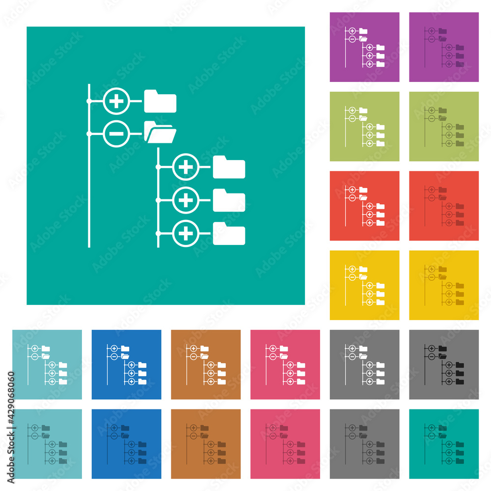 Poster file browser with jpg files square flat multi colored icons