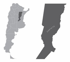 Naklejka premium Santa Fe province silhouette map