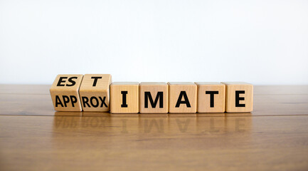 Estimate or approximate symbol. Turned wooden cubes and changed the word 'approximate' to...