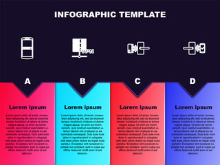 Fototapeta premium Set line Mobile and password, Server VPN, Digital door lock with wireless and . Business infographic template. Vector