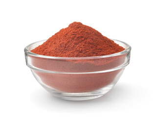 Glass bowl of paprika powder