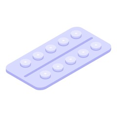 Allergy tablets icon. Isometric of Allergy tablets vector icon for web design isolated on white background