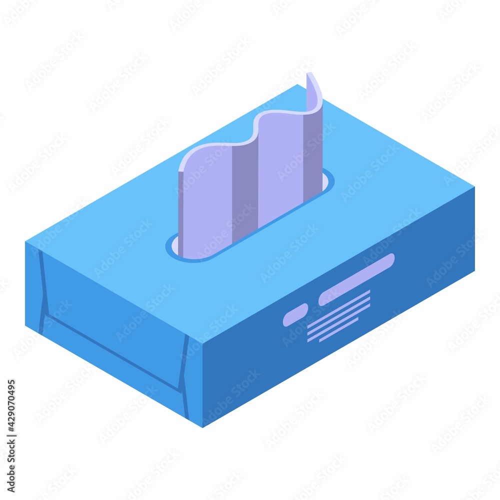Aufkleber tissue box icon. isometric of tissue box vector icon for web design isolated on white background