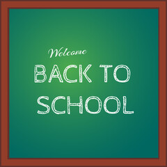 Naklejka premium Back to school. Inscription on the green blackboard