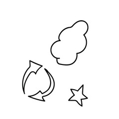 doodle star, cloud and circle arrow vector. additional elements for your design. Vector illustration