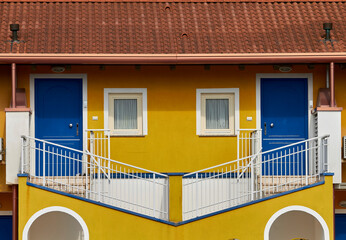 Colorful Venetian houses of Caorle city