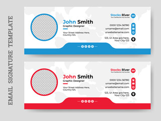 Creative Minimal email signature vector templates with an author photo place, Business email signature vector template.