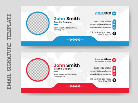 Creative Minimal email signature vector templates with an author photo place, Business email signature vector template.