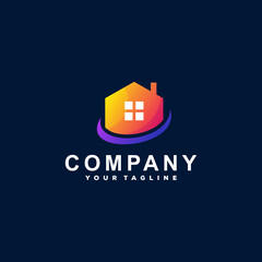 house color gradient logo design