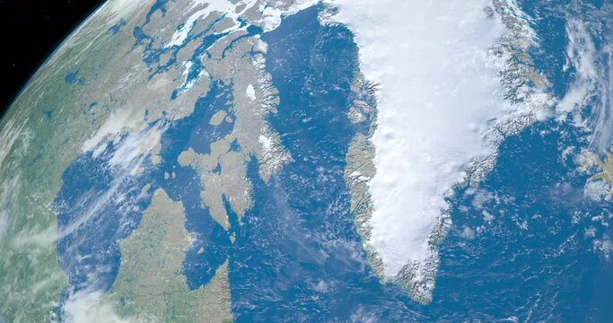 Baffin Bay in planet earth, aerial view from outer space