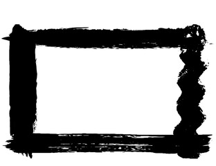 Grunge style frames black on white background