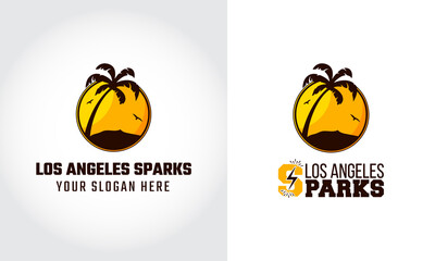 Los Angeles Sparks Two Logos with Different Style