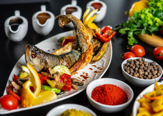 Caucasian cuisine. Georgian dishes. Cuisine of the peoples of the Caucasus. Georgian food.