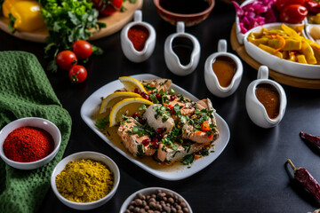 Caucasian cuisine. Georgian dishes. Cuisine of the peoples of the Caucasus. Georgian food.